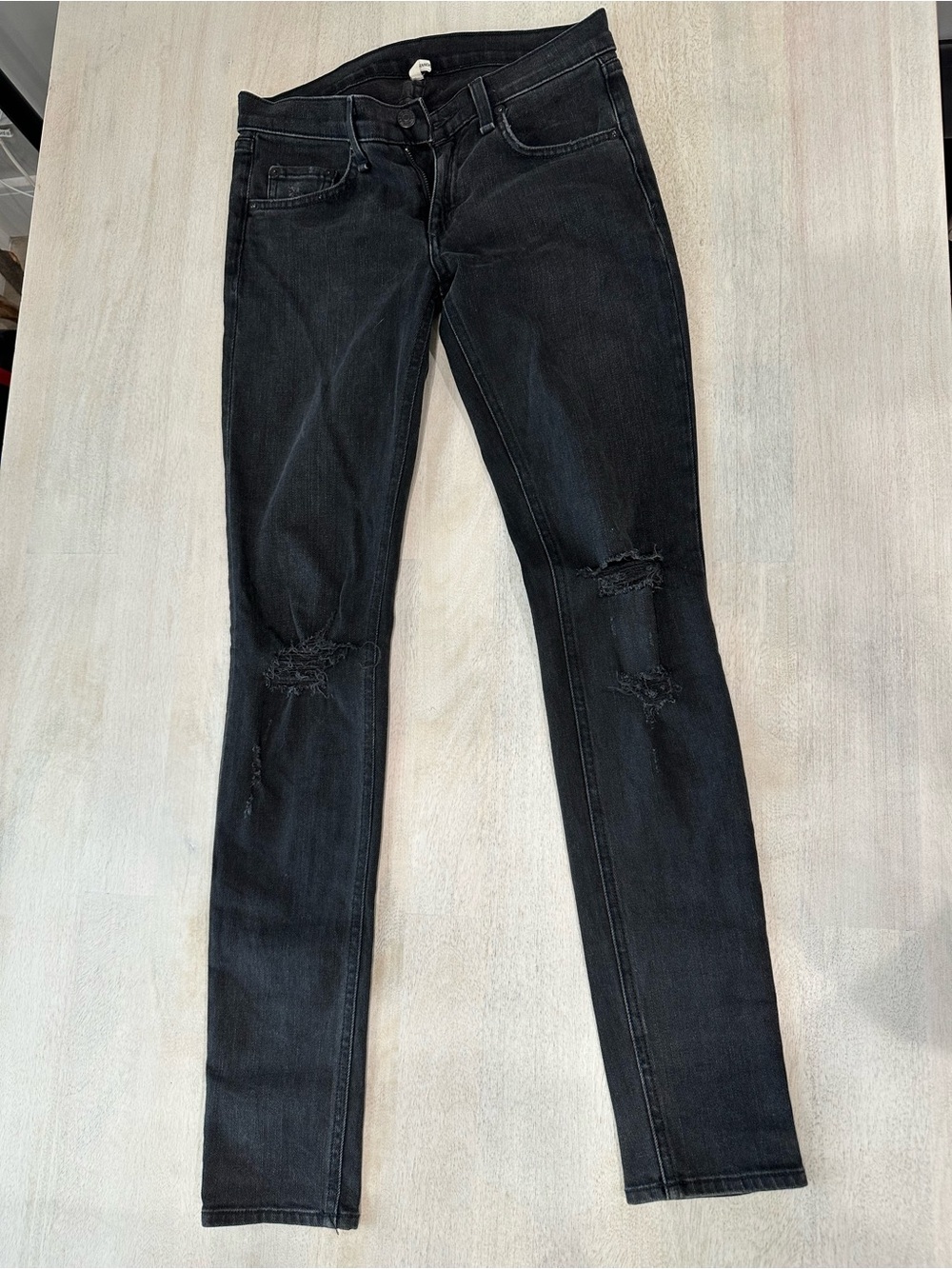 Rag & Bone Women's Black Distressed Skinny Jeans - Size 25